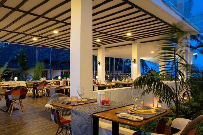 Monsoon restaurant terrace with sea views at Shooting Star Boutique Hotel