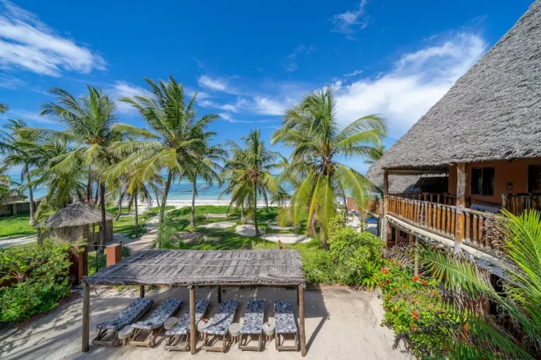 Tropical garden and two-storey bungalow at Shanuo Beach Bungalows